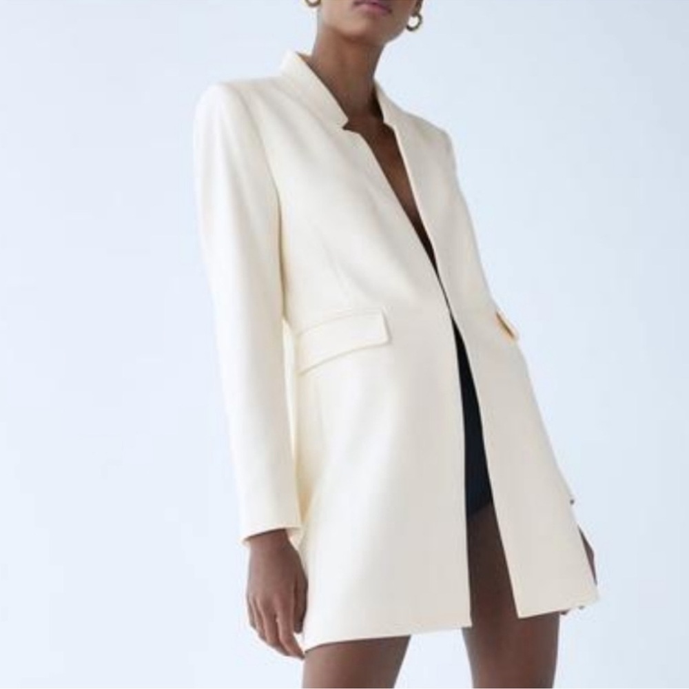 ZARA INVERTED LAPEL Blazer Dress Coat
Off White